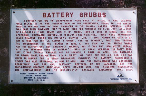 Battery Grubbs Sign
